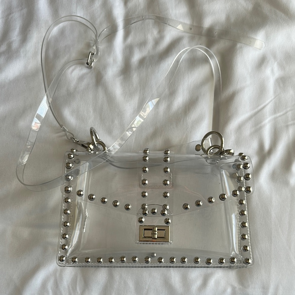 Clear Studded Crossbody Bag